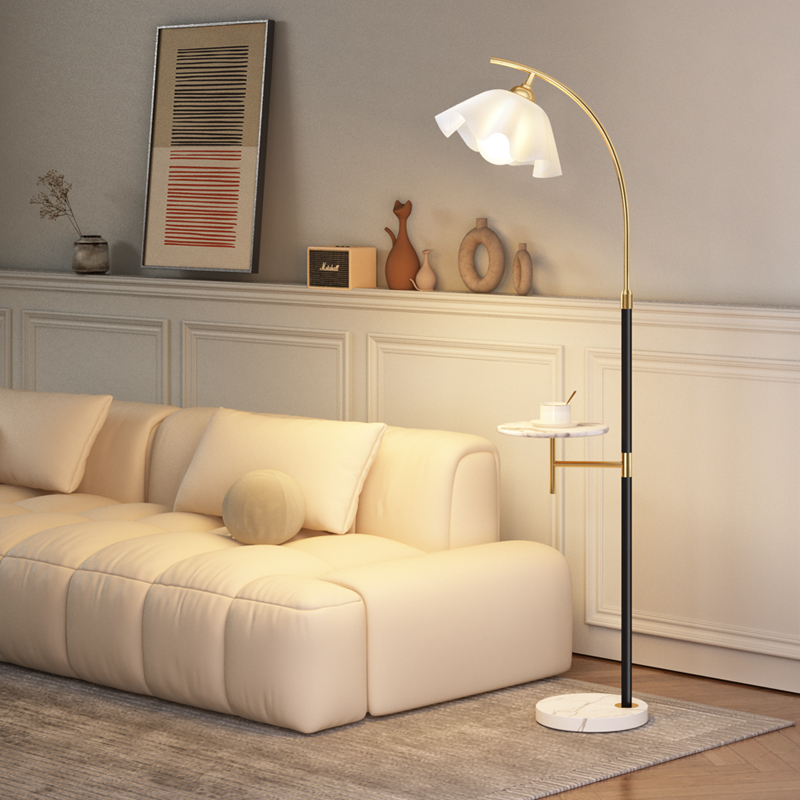 简约现代客厅落地灯轻奢北欧创y意百褶沙发卧室床头灯装饰立式台