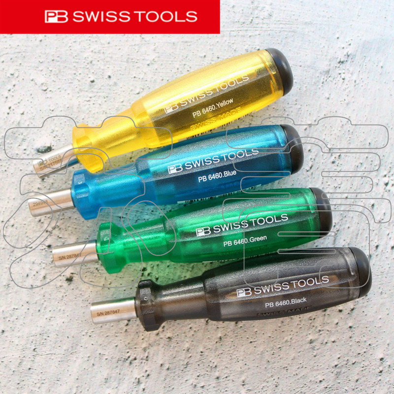 原装瑞士PB SWISS TOOLS批头舱手柄 磁性1/4 PB 6460 6461 彩色
