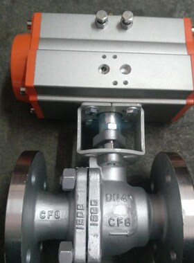 304不锈钢AT气动法兰球阀 Q641F-16P气动法兰球阀