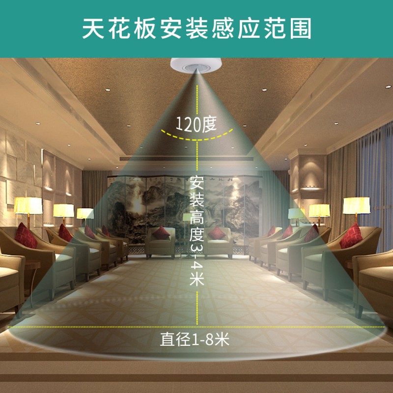 拓安达吸顶式人体红外线感应开关220V楼道明装灯智能延时开关