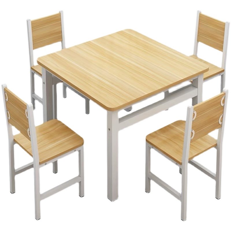 简约正方形餐桌椅家用小户型饭桌小吃店四方桌子食堂快餐桌椅组合