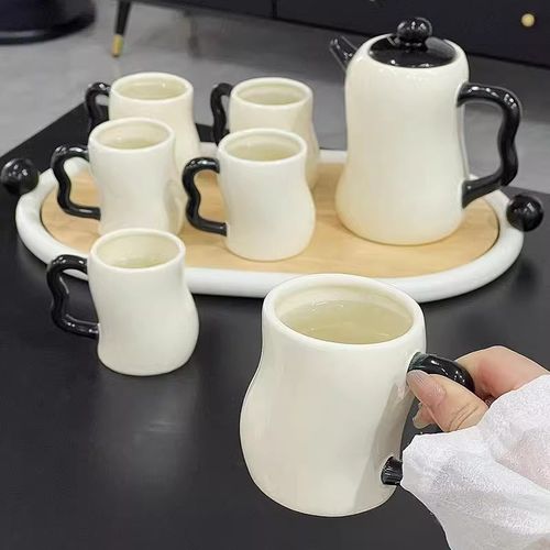 陶瓷茶具套装家用客厅待客v水杯茶壶杯具茶杯水具乔迁暖房礼盒送