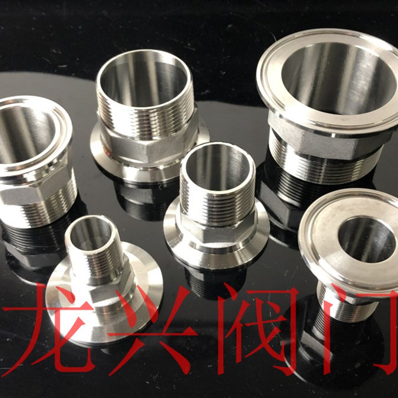 304不锈钢快装六角外丝快装单头丝卫生级食品级卡箍外丝DN15-DN50