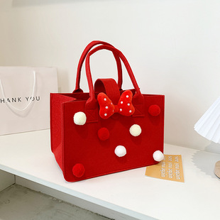 毛毡包手提袋伴手礼包结婚伴娘团喜糖袋礼品包备婚用品