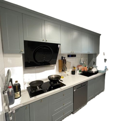 整体开放式厨房橱柜定制石英石台面小户型不锈钢橱柜定做全屋定制