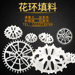 带刺花环填料pp材质拉西环阻燃型喷淋塔净化塔废弃塔填料吸附过滤