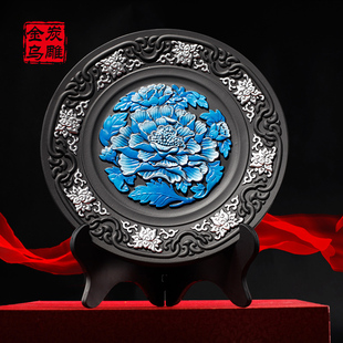 金乌炭雕客厅装 饰品摆件创意家居饰品摆设活性炭雕工艺品酒柜摆饰