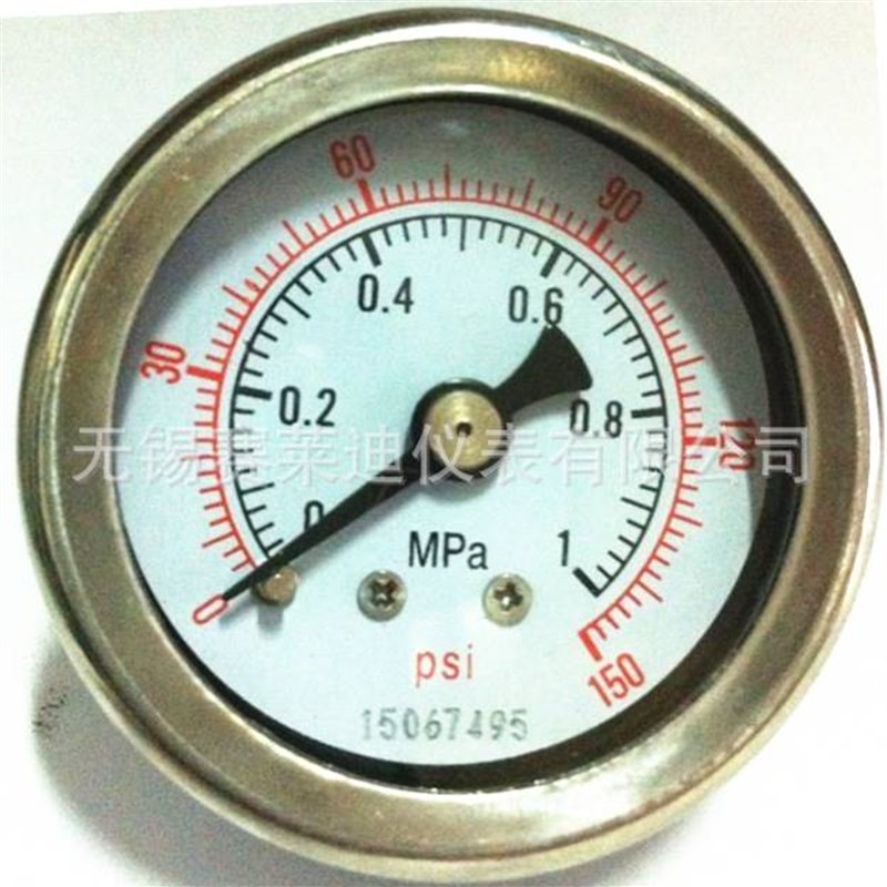 无锡耐震抗震压力表 充油压力表 径向 轴向 耐震不锈钢外壳YN40
