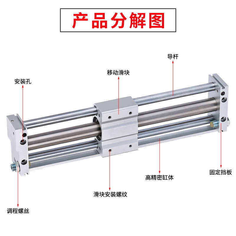 亚德客型磁偶式无杆气缸RMT/RMTL40X100/150/200/250/300/400-S-A