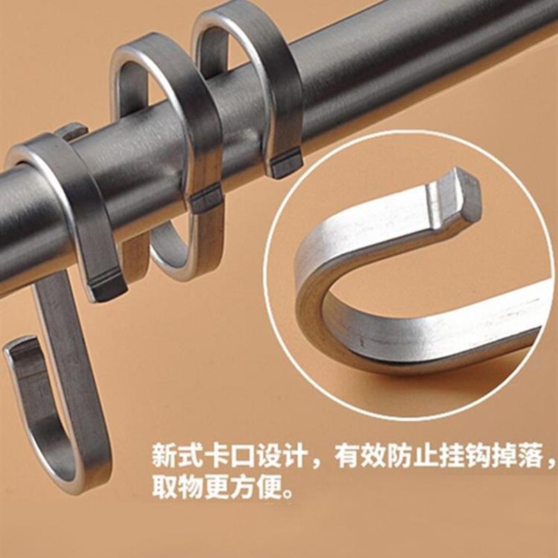 s型双向s勾挂钩子不秀刚厨房不锈钢挂钩304加厚免打孔腊肉挂钩s形