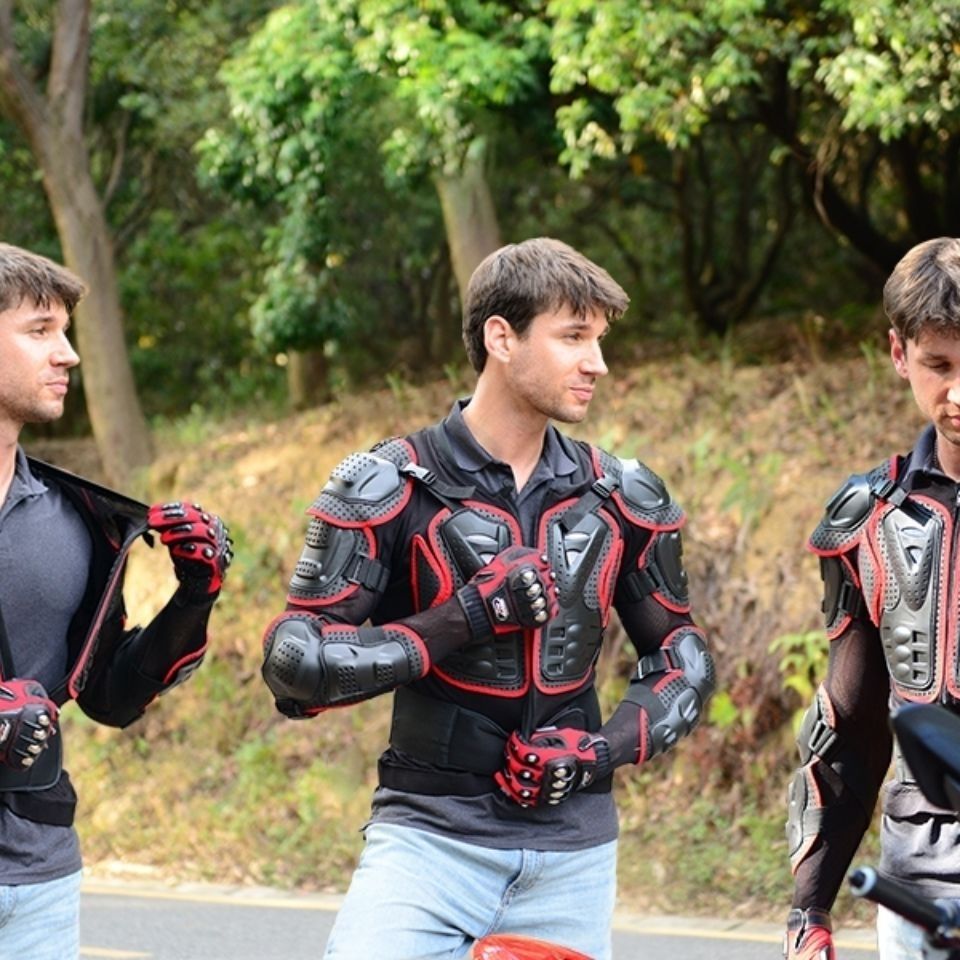 防摔摩托重机车越野赛车骑u士骑行服内置护具透气男女护甲衣 短裤