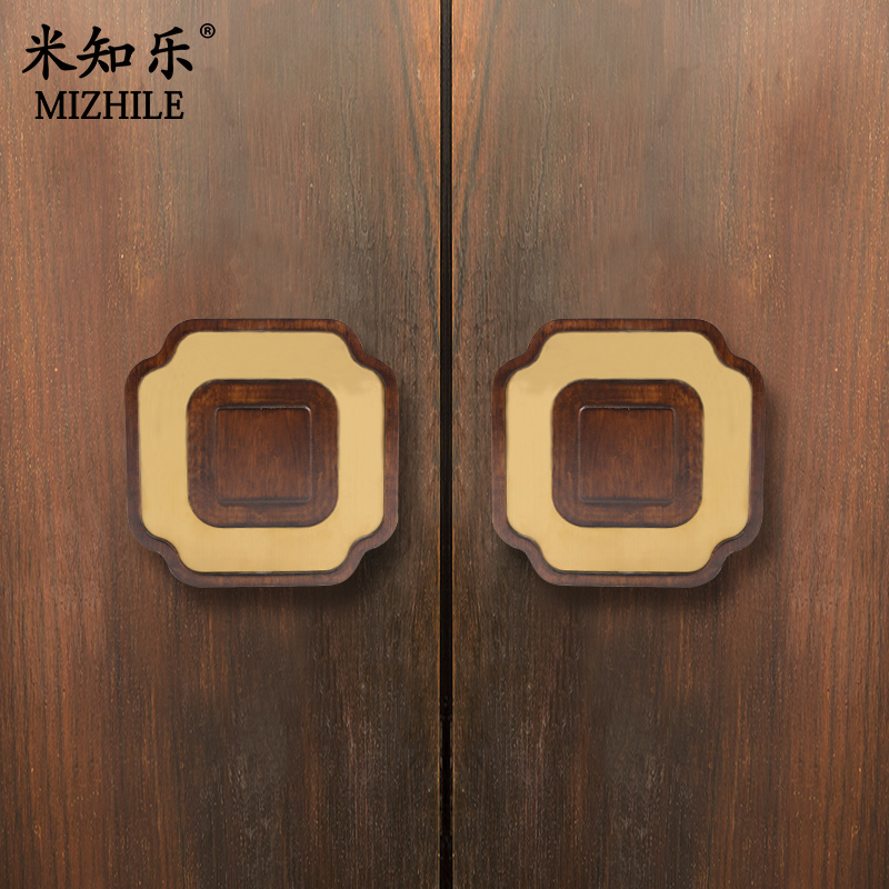 中式原木实木大门拉手中国风不锈钢实木门拉手酒店会所门把手现货