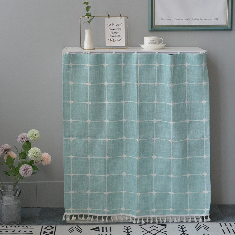 柜子遮挡帘自粘滑轨式衣柜门橱柜B洗衣机鞋柜置物架格子防尘遮丑