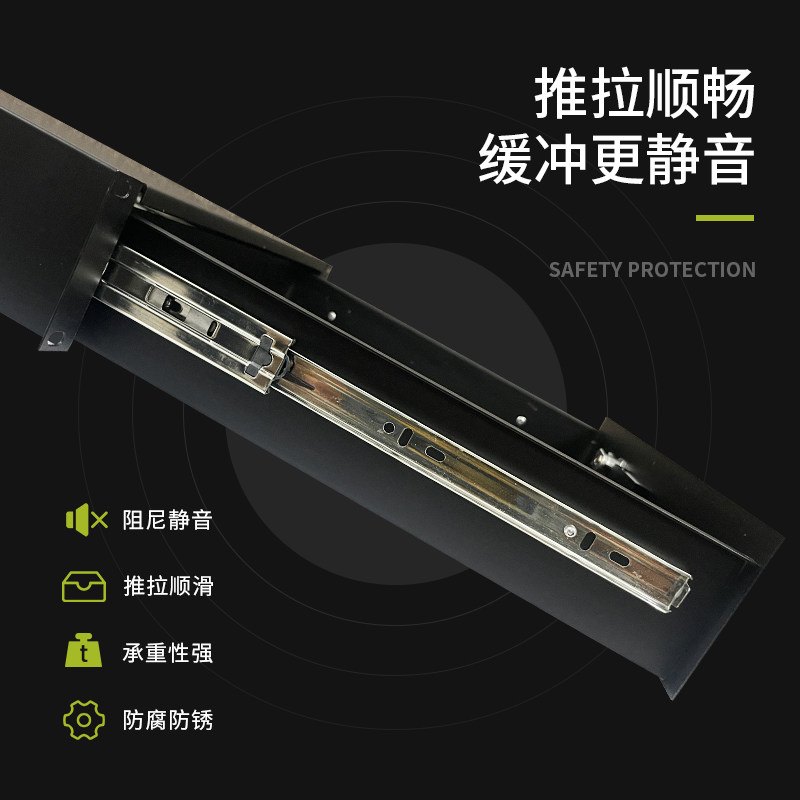 2U金属带锁带话筒保护棉无线麦克风19英寸标准机柜抽屉航空箱配件