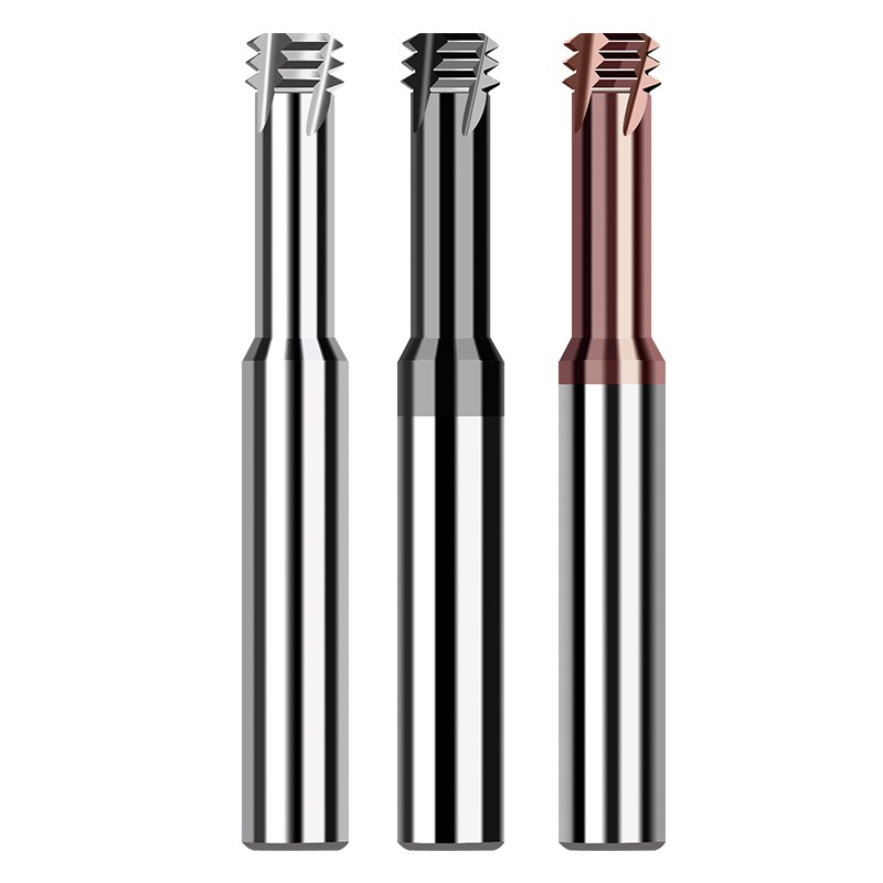 68度美制三牙钨钢螺纹铣刀UNC UNF 4-40 6-32 2-56三齿合金铣牙刀