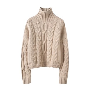 女纯羊绒毛衣套头宽松 重磅加厚高领羊绒衫 不挑人 巨美狂气质