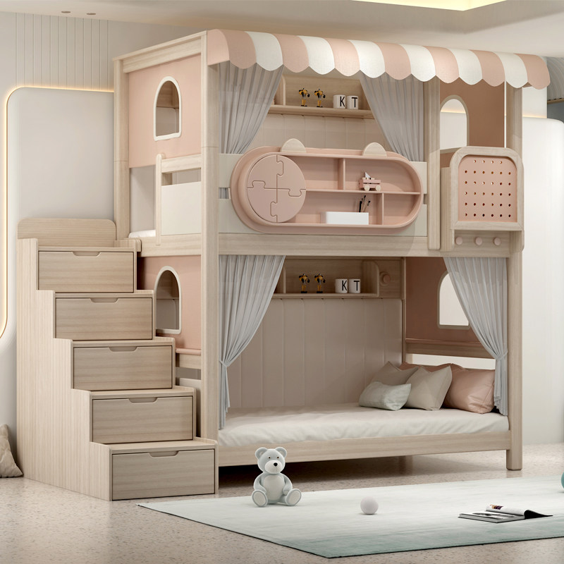 美乐蒂儿童实木双层床