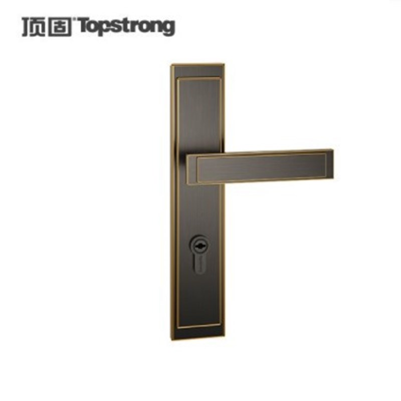 顶固明镜门锁 中式仿古大门面板锁锌合金卧室静音简约风中插芯锁