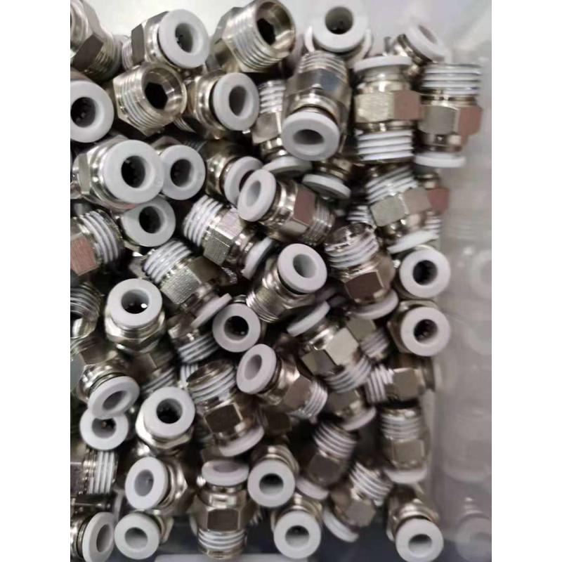 铁镀铜pc快速接头气管快插螺纹直通PC8 10 12-0102机械工具元件