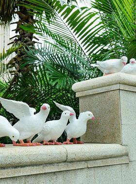 户外花园庭院公园装饰品创意树脂摆件工艺品仿真动物雕塑鸽子摆件