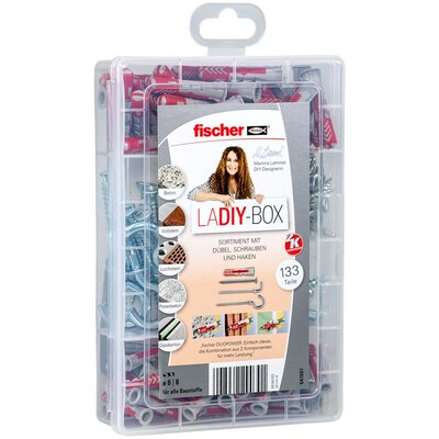 德国慧鱼尼龙锚栓LADIY-BOX女士DIY套装duopower空心砖内膨胀螺丝