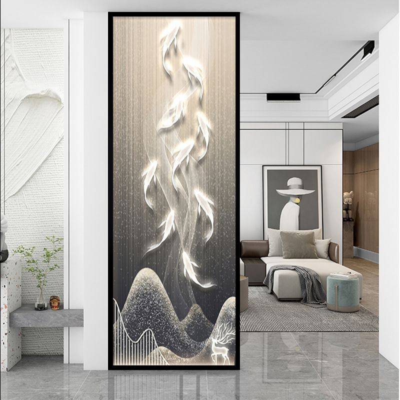 轻奢简约现代客厅入户玄关卧室屏风装饰铁艺不锈钢艺术玻璃隔断墙