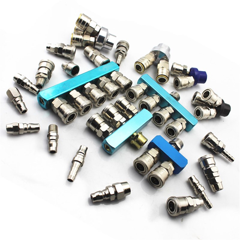 气动快速接头直排二通三通四通五通 自锁c式接头圆二通圆三通SPPP