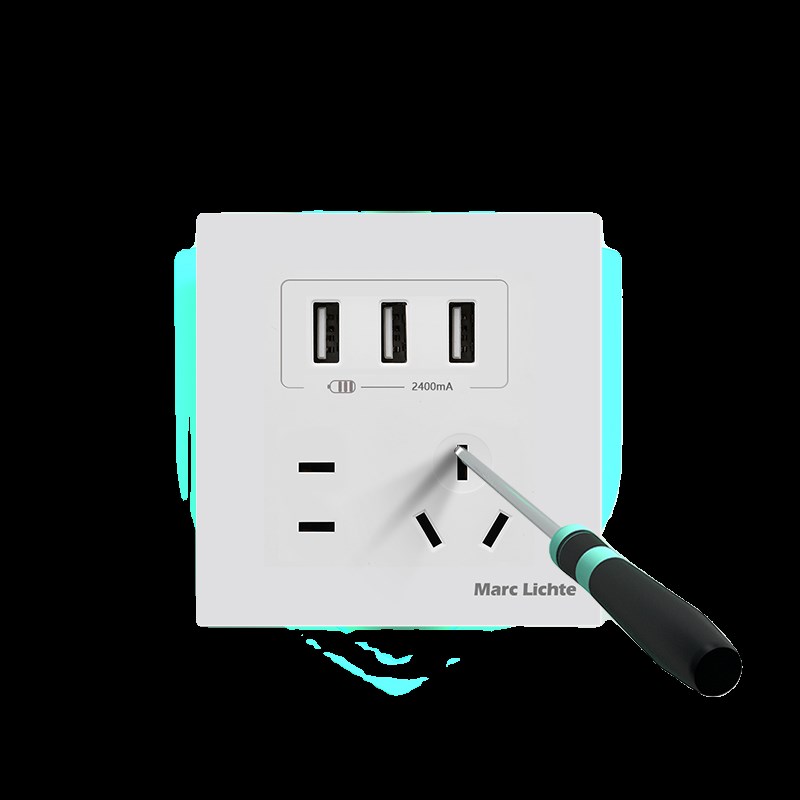 86型暗装家用五孔二三插带三位多口USB快充手机充电插座墙壁面板