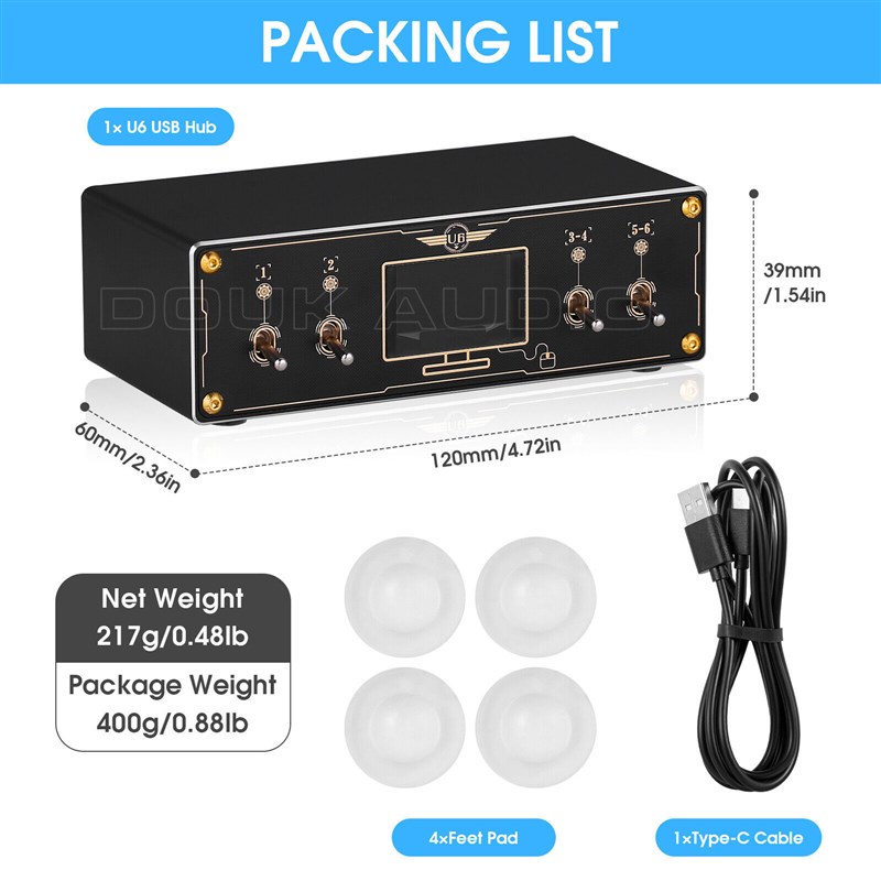 USB HUB 2.0排插 功率计 独立控制钮子开关复古镀金男友礼物桌面