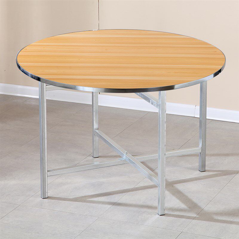 圆桌家用折叠桌架简约圆桌面板转盘餐桌商用桌食堂大排档吃饭桌子