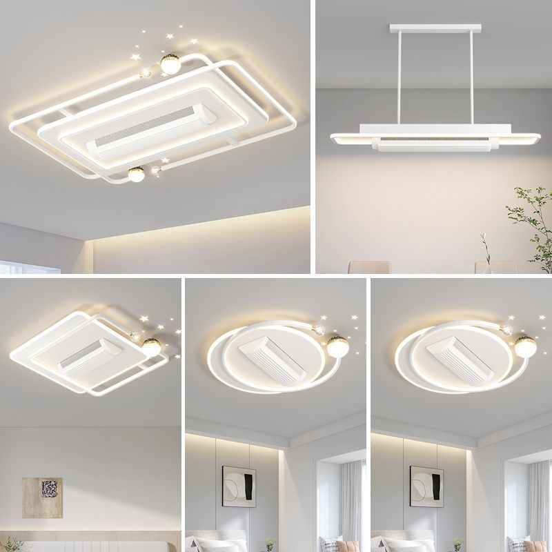 无叶客厅风扇灯2024新款u隐形风扇灯卧室餐吊现代简约中山灯具套