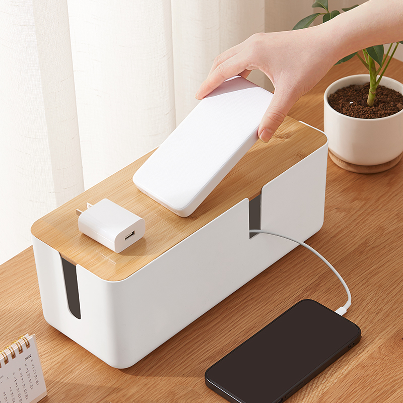 电线收纳盒数据线电源线插座理线收线盒充电器插排集线器盒子大号