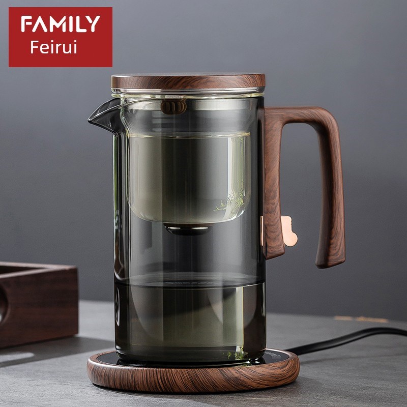优雅杯耐热玻璃茶水分r离功夫茶壶高硼硅磁性衬垫办公室优雅壶