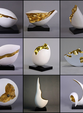 酒店配饰样板房间家居饰品摆设客厅D现代简约树脂抽象雕塑艺术摆