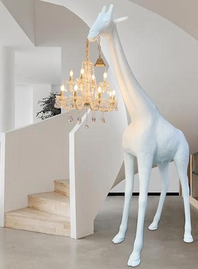 长颈鹿落地灯创意玻璃钢现代x简约轻奢高档装饰大型网红雕塑摆件