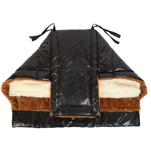 冬季电动车羊皮毛分体挡风被