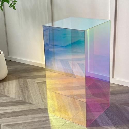 炫彩亚克力展示台定制陈列台装饰中岛流水台摄影拍照直播道具地台