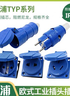 威浦WEIPU工业连接器TYP131欧式插头插座1601双用单相T型多功能座