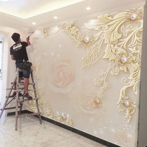 5d浮雕欧式电视背景墙纸大气3d立体奢华壁画装饰客厅家和墙布壁纸