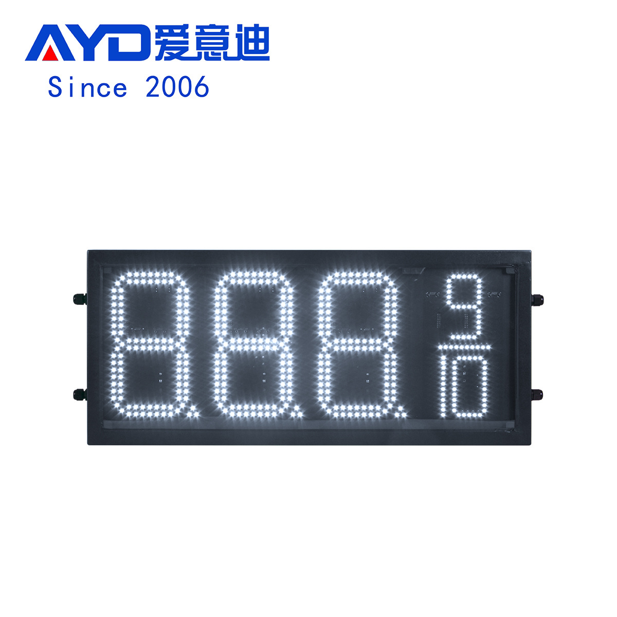 出口莫斯科油价牌 8英寸白色8889/10室外防水油价屏LED数字看板