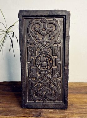 中式复古汉砖雕刻寿桃纹非遗金石传拓研学拓片制作壶承茶干泡台