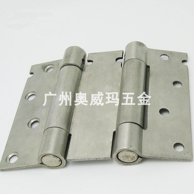 不锈钢双弹簧合页4寸 加厚双向内外开铰链 隐形门合页双开门合页
