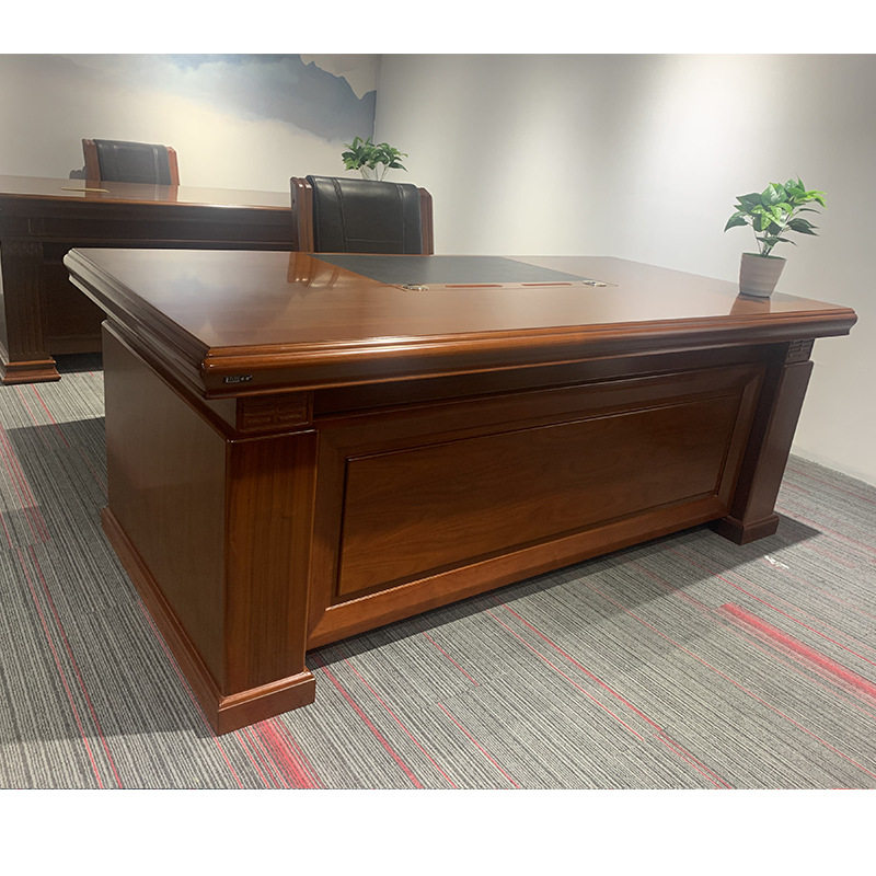 大气老板桌中式办公桌经理主管桌大班台实木皮班台CT1839/2039