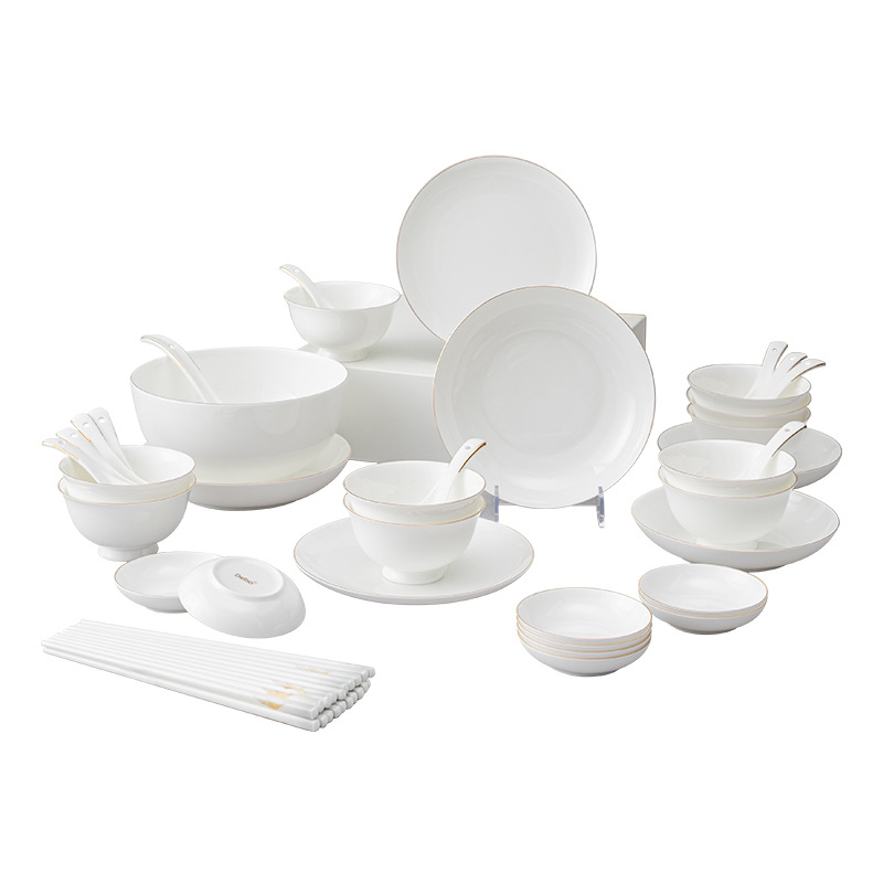 德铂DEP-802铂布林根骨瓷套装碗碟餐具套装陶瓷饭碗菜盘子汤碗