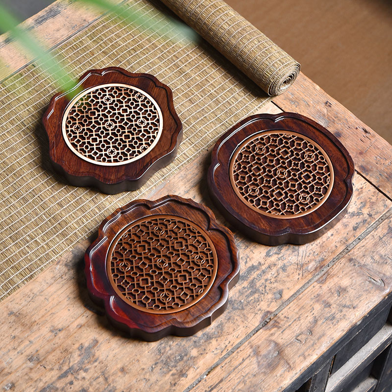 黑檀木壶垫茶托壶承壶托茶壶底座茶具配件家用隔热干泡台养壶茶盘