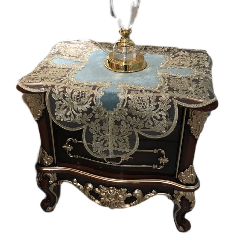 欧式床头柜盖巾蕾丝美式卧u室公主风床头柜桌布盖布洗衣机罩防尘