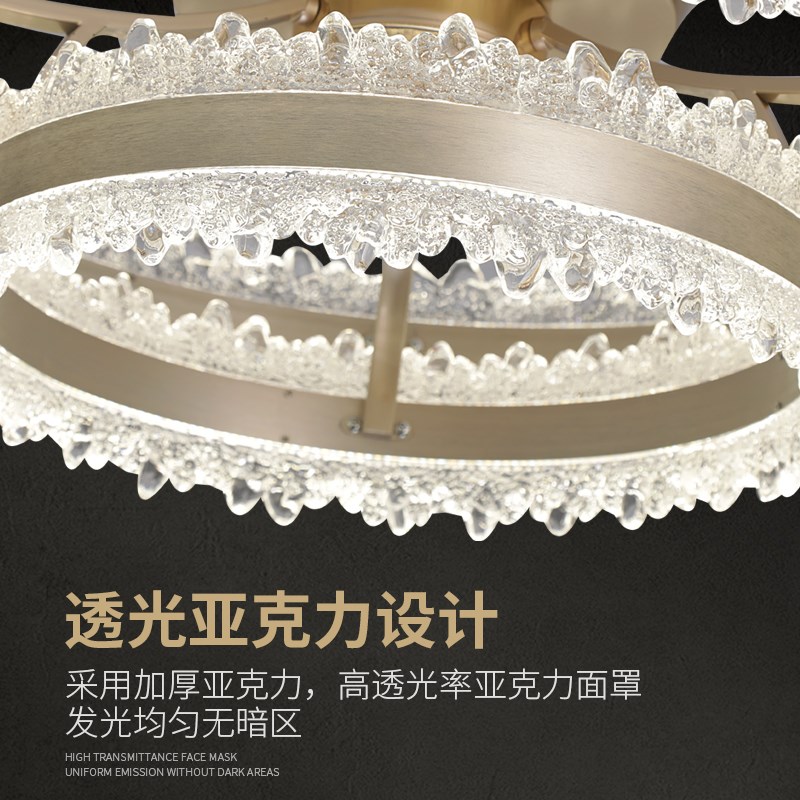 新款全光谱隐形风扇吊灯全铜电机智能语音三色变光正反转遥控器