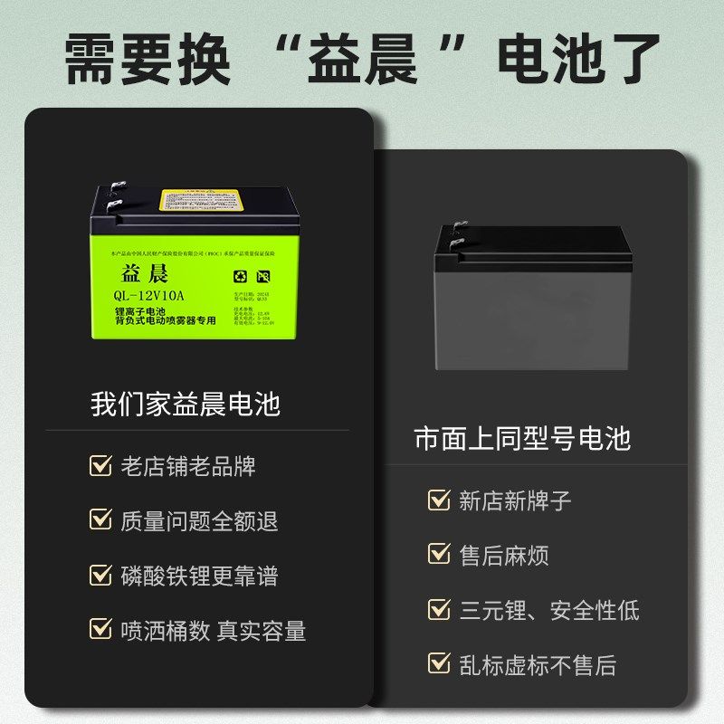 锂电池大容量12v喷雾器打药机专用电池电瓶农用电动喷雾机蓄电池