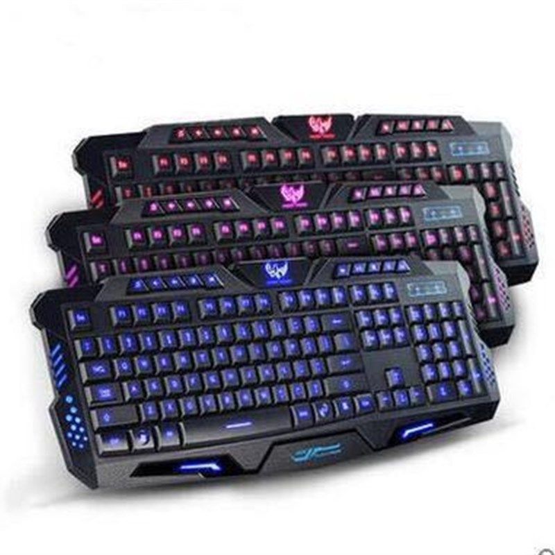 厂家直销 三色背光爆裂纹机械手感键盘 有线炫酷发光电竞游戏M200