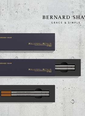 Bernard Shaw/萧伯纳宝珠笔替换笔芯黑色0.6mm德国防水不掉色水性